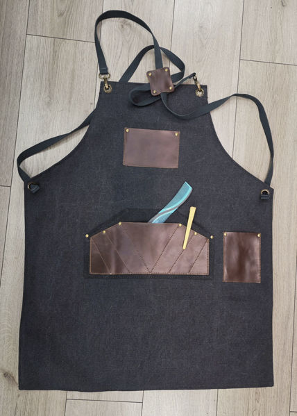 תמונה של סינור בעיצוב רטרו שחור-כחול